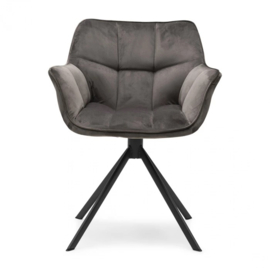 Draaibare Eetkamerstoel Carnaby, Anthracite, Velvet riviera maison