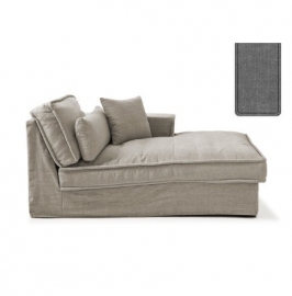 Metropolis Chaise Longue Right, washed cotton, grey 3722002