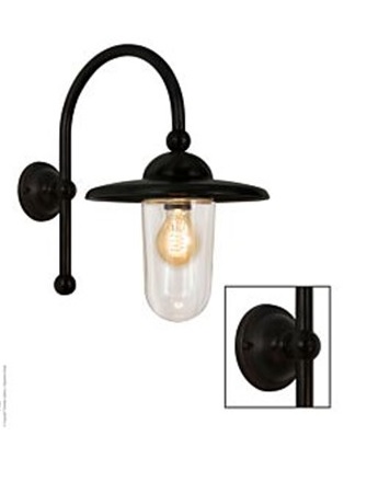Piavono Buiten/wandlamp in zwart/bruine  finish Frezoli