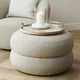San Remo Stool D70, Peluche Bouclé Natural Grey 9757002