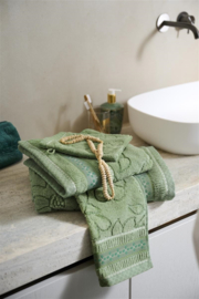 Pip Studio washand Jasmin Jacquard - 16 x 22 cm - Green 325903