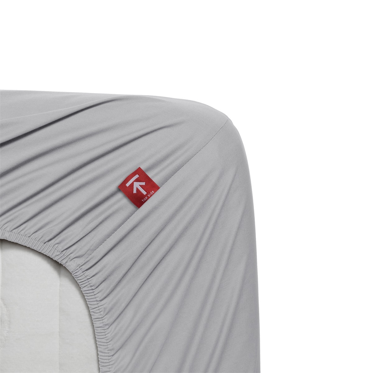 Beddinghouse Percale Splittopper Fitted Sheet - 180 x 210 cm - Light Grey 159934