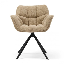 Draaibare eetkamerstoel Carnaby, Soft Walnut riviera maison