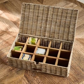 Rustic Rattan Tea Time Tea Box 591040 riviera maison