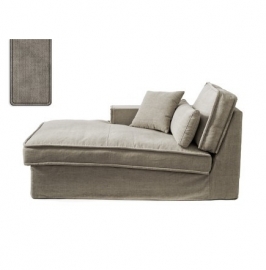 Metropolis Chaise Longue Left, washed cotton, stone 3723003