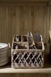 Rustic Rattan Couvert Basket Square Riviera Maison 125270 (showmodel)