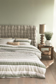 Riviera Maison dekbedovertrek Sturdy Stripe - 200 x 200/220 cm - Grey Green 321435++