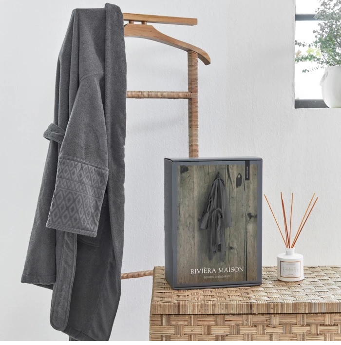 Riviera Maison badjas Beyond Bathrobe grey