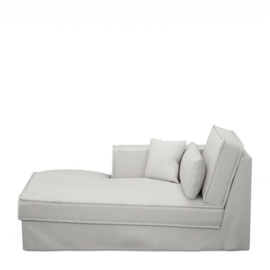 Metropolis Chaise Longue Left, washed cotton, ash grey 3723007