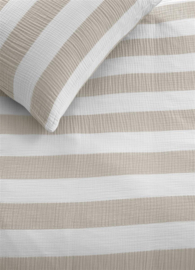 Riviera Maison dekbedovertrek Striped - 200 x 200/220 cm - Sand 330253
