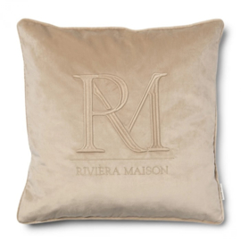 Kussenhoes RM Monogram, Flax 50x50 riviera maison 552460