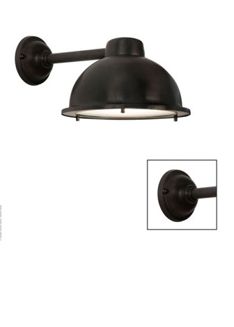 Nasso Buiten/wandlamp in  zwart/ bruine  finish