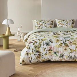 330102 Kardol by Beddinghouse Aquitaine Dekbedovertrek Green 260x200/220 cm – Luxe Katoen, Botanische Print, Kingsize Dubbelzijdig Design