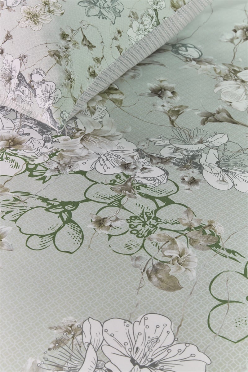 DE m1/ Beddinghouse Fleurelle - 155 x 220 cm - Grey Green 258682