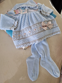 3 Delig blauw set met beige