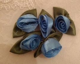 Satijn roosjes (Blauw)
