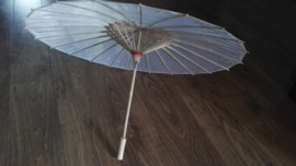 Effen witte Chinese bamboe parasol 70 cm