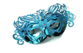 Prachtig sierlijk Venetiaans masker met glitter turquoise