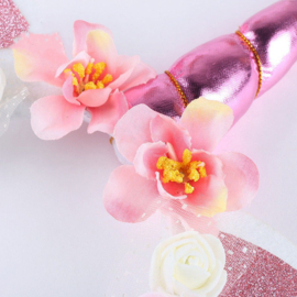 Haarband UNICORN met bloemen roze
