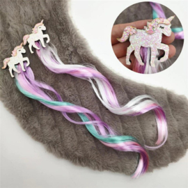 Haarclip UNICORN roze/turquoise