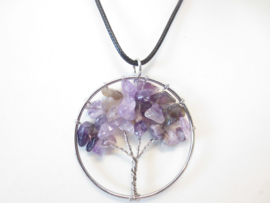 Prachtige amulet ketting Tree of Life Amethyst