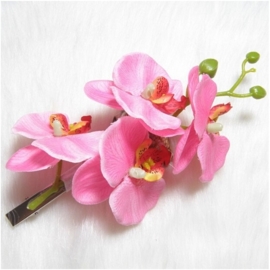 Prachtige grote haarclip orchidee roze