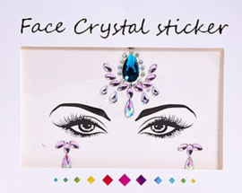 Face Crystal sticker set "Blauwe Bindi"