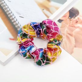 Mermaid patroon multicolorscrunchie!