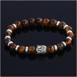 Kralen armband Tijgeroog met Boeddha