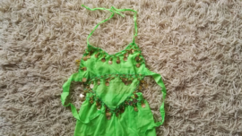 Leuk kinder harempakje met rinkelende gouden muntjes groen 116-134