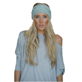 Gebreide winterhaarband "bandeau" mint