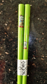 Chopsticks / haarpennen "Lucky cat" gekleurd