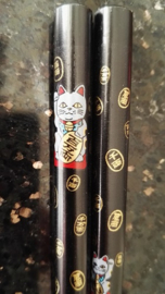 Chopsticks / haarpennen "Lucky cat" gekleurd