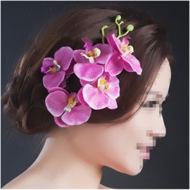 Prachtige grote haarclip orchidee lila/paars