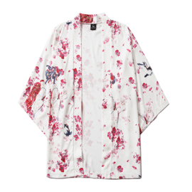 Haori Geisha wit met bloemen