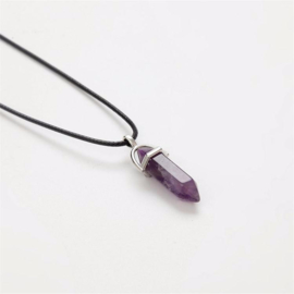 Hexagonale pendelhanger van Amethyst