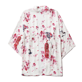 Haori Geisha wit met bloemen