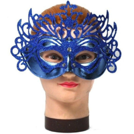 Prachtig sierlijk Venetiaans masker met glitter blauw