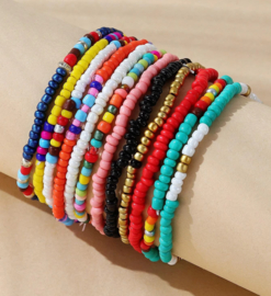 Geweldig leuke kleurrijke Bohemian Ibiza kralenarmbandjes 12 stuks