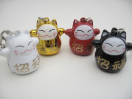 Superleuke Lucky Cat sleutelhanger 4 kleuren