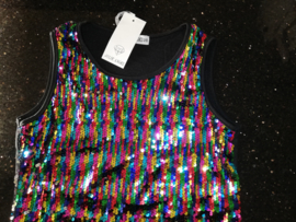 Geweldig "regenboog" glitterpailletten jurkje mt 92 t/m 110
