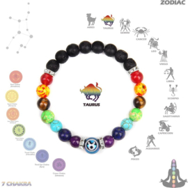 Chakra sterrenbeeld armband STIER  21 april - 21 mei