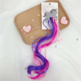 Haarclip UNICORN paars/roze