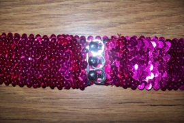 Glitterrriem elastiek fuchsia