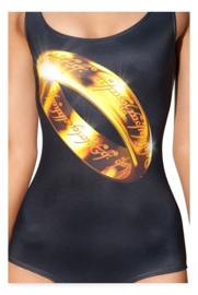 Digitaal geprint badpak/bodysuit "Lord of the Rings" maat S/M