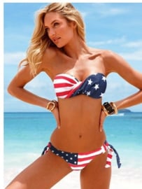 Stars and stripes halter/bandeau bikini maat 38/40 (model 1)