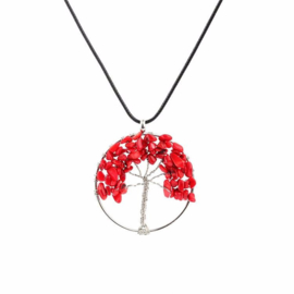 Prachtige amulet ketting Tree of Life Koraal
