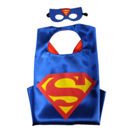 Superman cape + masker 8 - 12 jaar