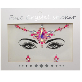 Face Crystal sticker set "Roze Bindi"