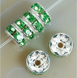 Tussenkraal strass zeegroen 1x8 mm